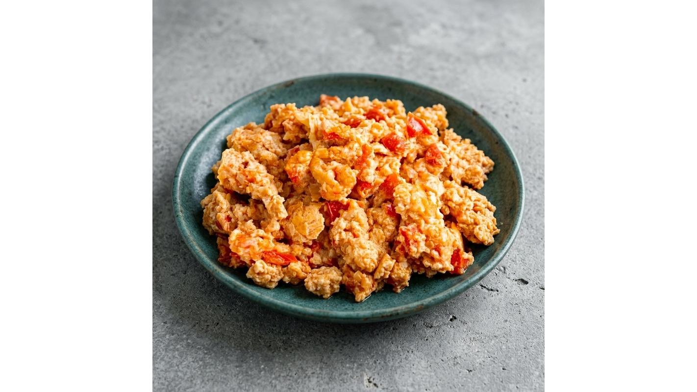 Fried Eggs In Tomato And Pepper Sauce