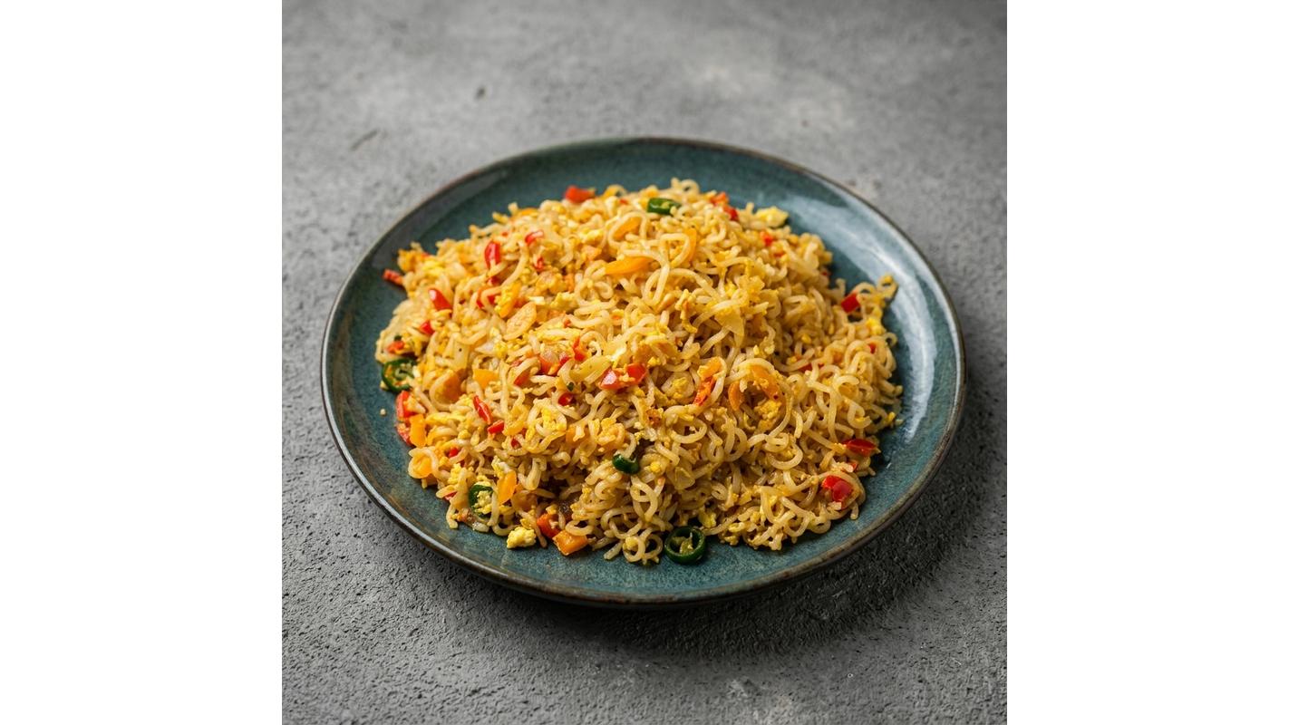 Fried Noodles In Egg Sauce With Protein Of Choice